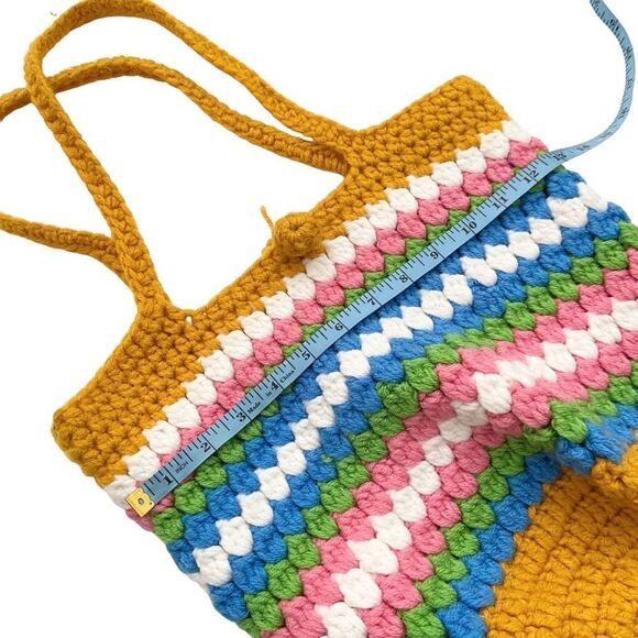 Boho Crochet Tote Bag in One Size - Picture 8 of 8